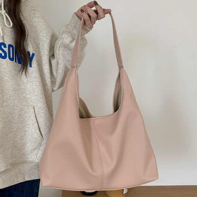 Casual Armpit Bag Women Shoulder Bag High Capacity Totes Female Shopping Bags Soft Leather Lady Purse Handbags