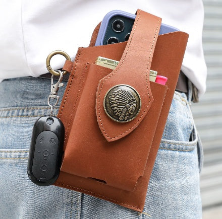 Leather Phone Belt Bag With Leather Belt